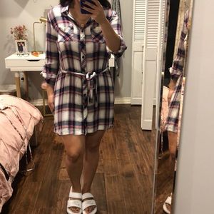 BLL Plaid Button Dress